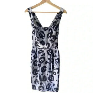 Vince‎ Camuto Blue Leopard Cotton Dress Size 10